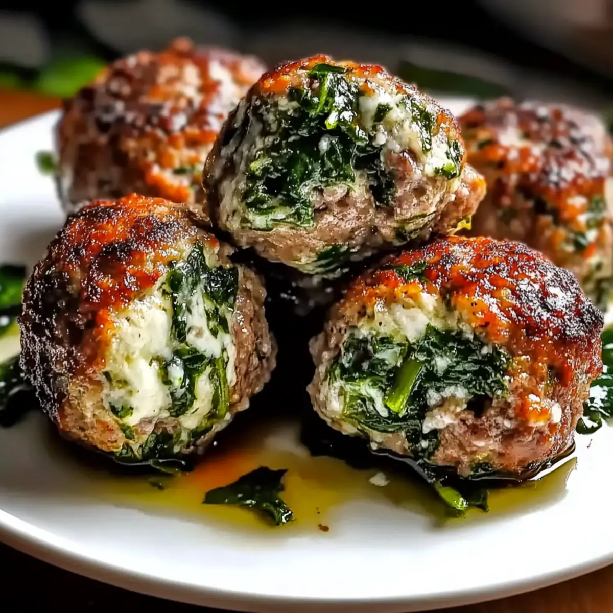 Spinach Garlic Meatballs