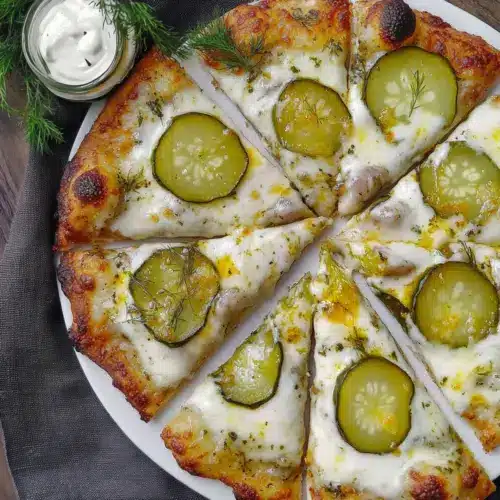 Dill Pickle and Garlic Pizza
