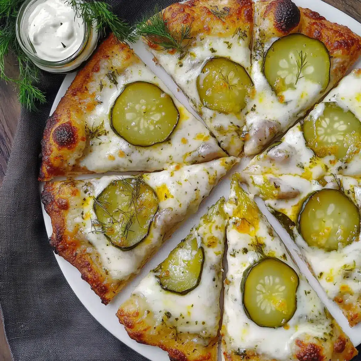 Dill Pickle and Garlic Pizza