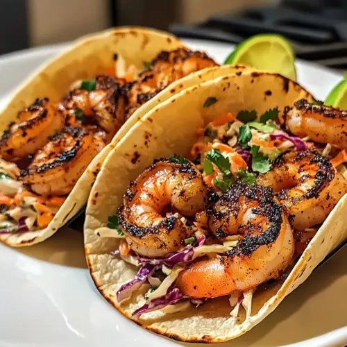 Blackened Shrimp Tacos with Slaw