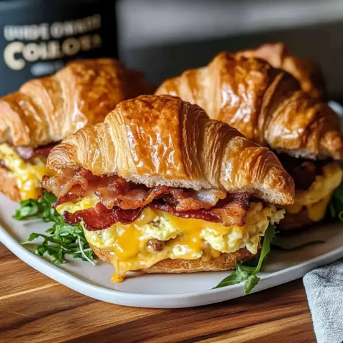 Killer Maple Mustard Croissant Breakfast Sandwiches