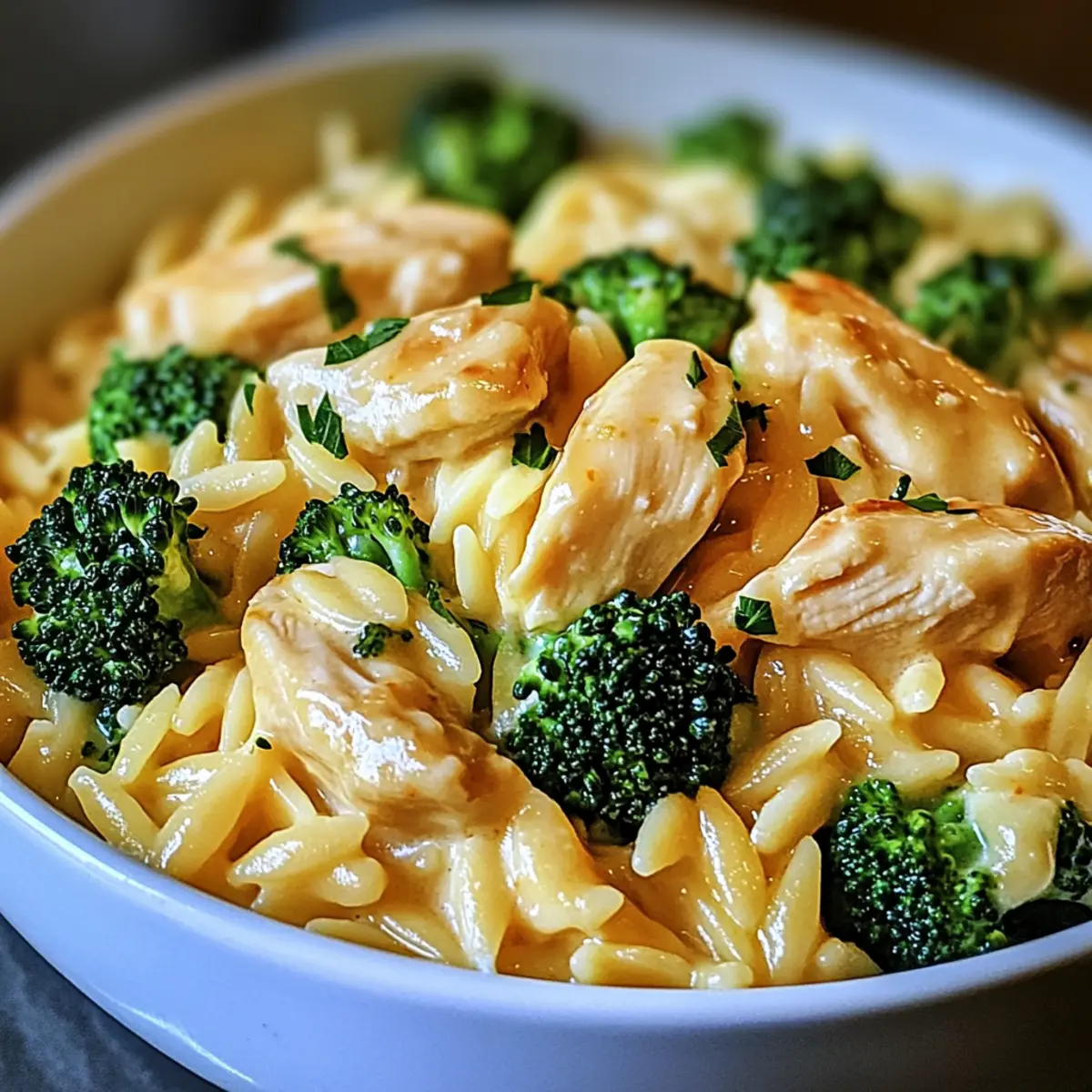 Cheesy Chicken Broccoli Orzo
