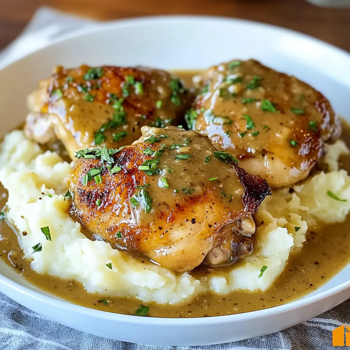 Crockpot Chicken Thighs with Creamy Gravy
