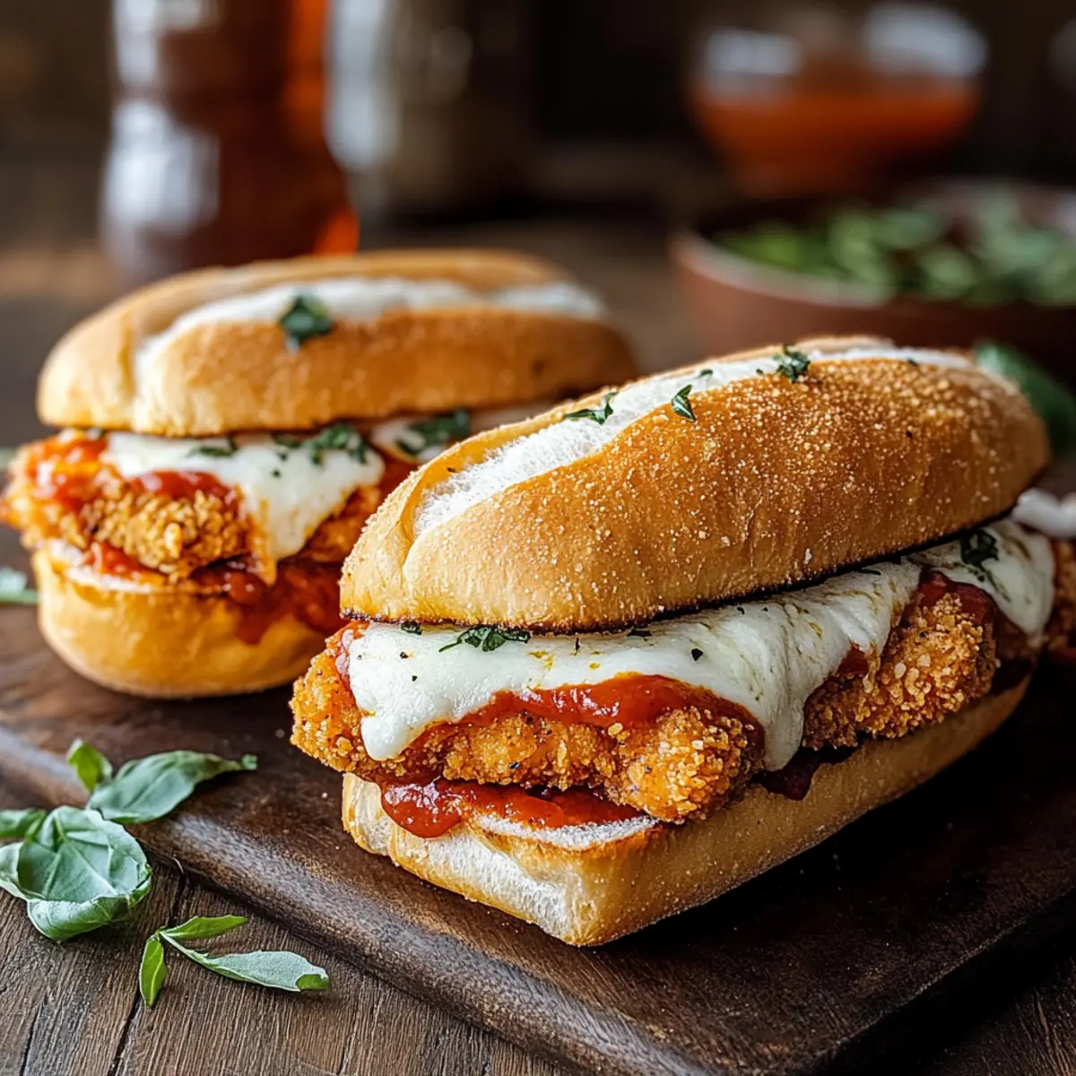 Crispy Chicken Parmesan Sandwiches