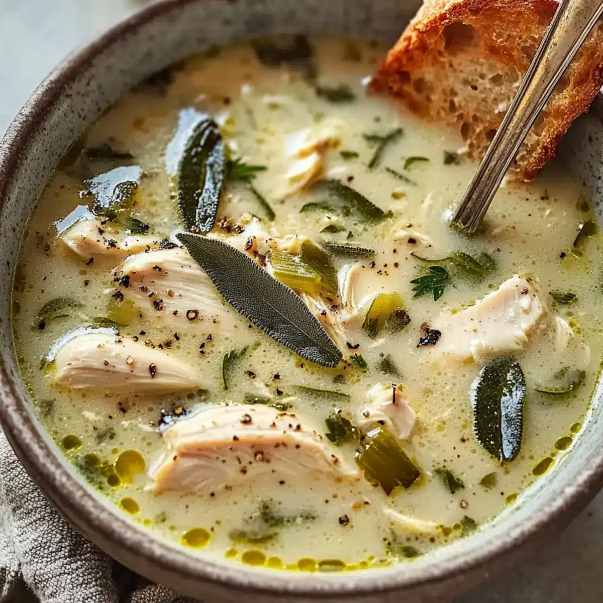 Garlic and Sage Chicken Soup