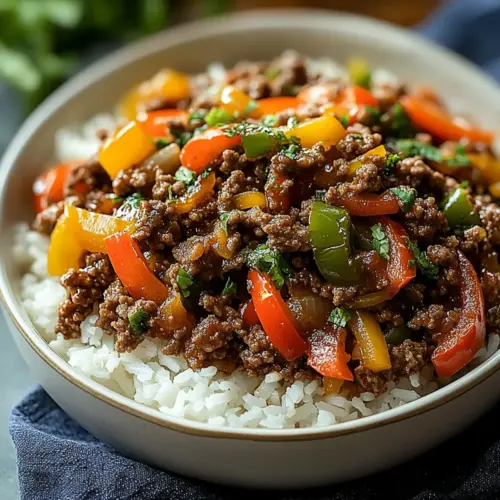 Beef and Pepper Rice Bowl