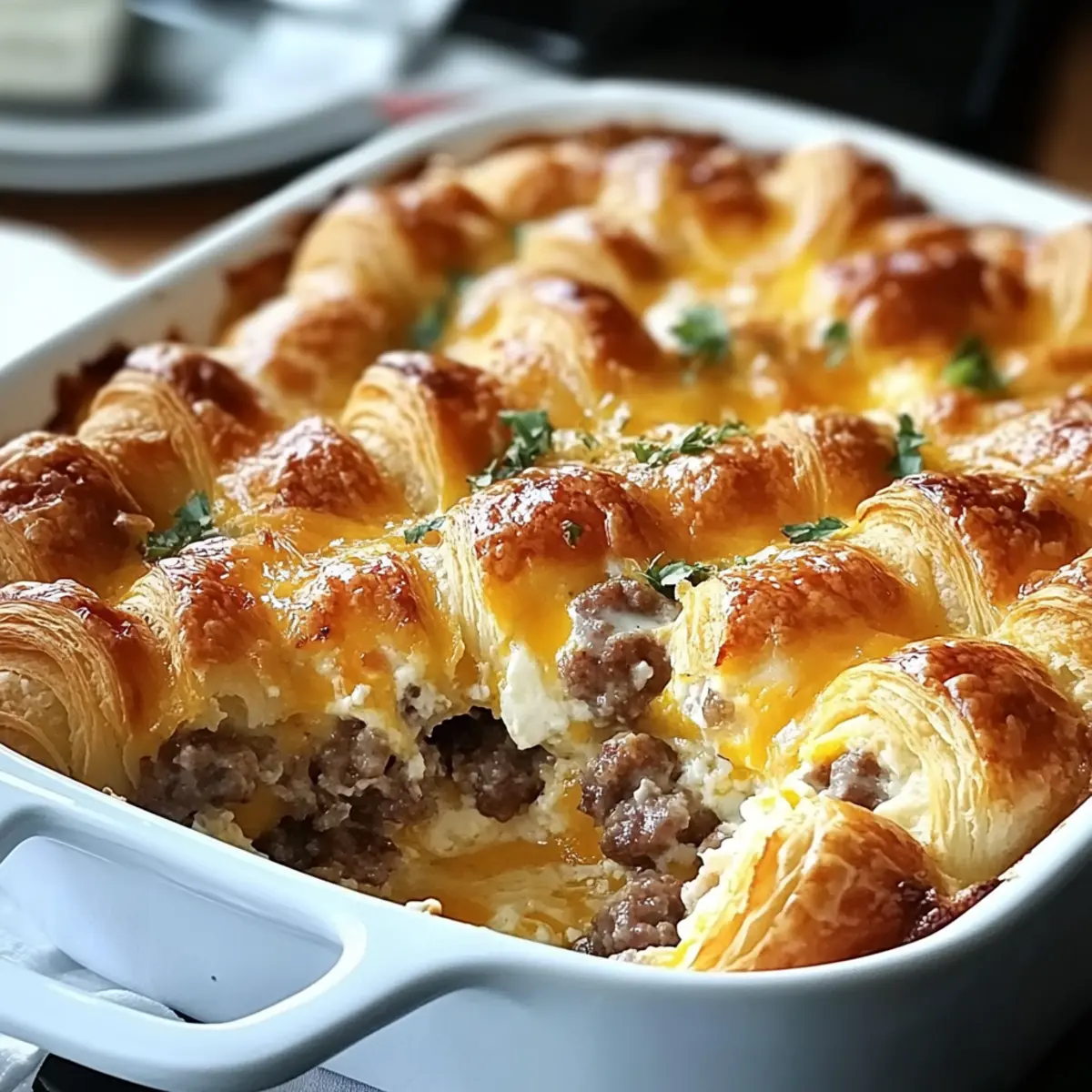 Overnight Croissant Breakfast Casserole