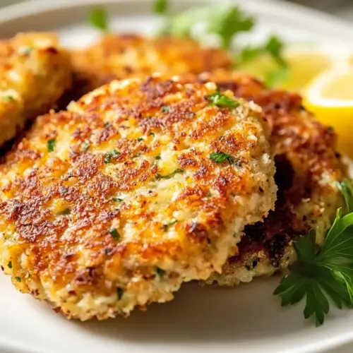 Crispy Lemon Parmesan, Garlic & Herb Tuna Patties