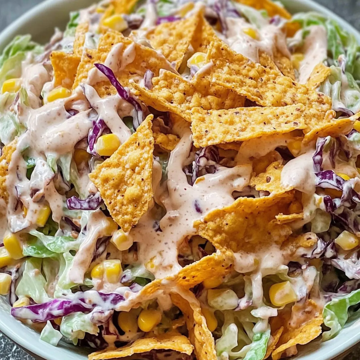 Crunchy Cowboy Cabbage Slaw with Fritos