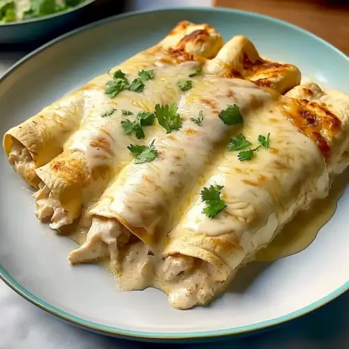 White Rotisserie Chicken Enchiladas