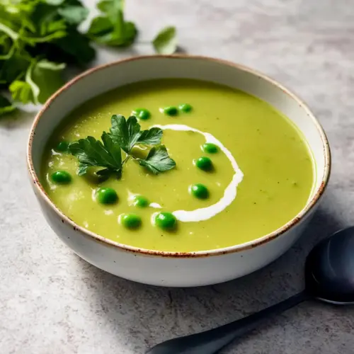 Fennel Soup with peas & lemon