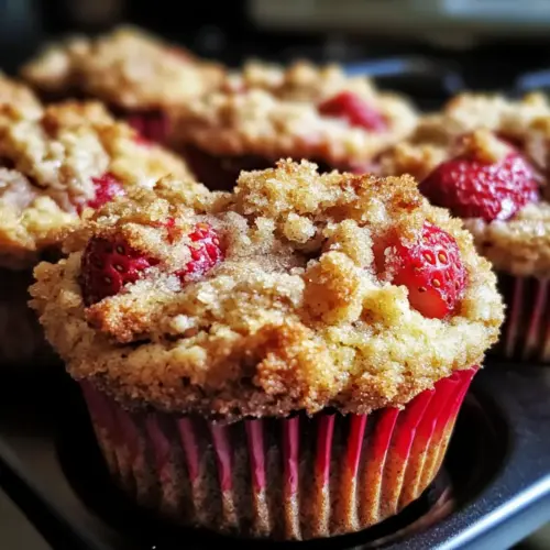 Strawberry Banana Crumb Muffins