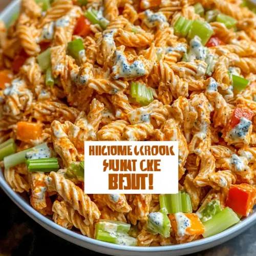 High Protein Buffalo Chicken Pasta Salad