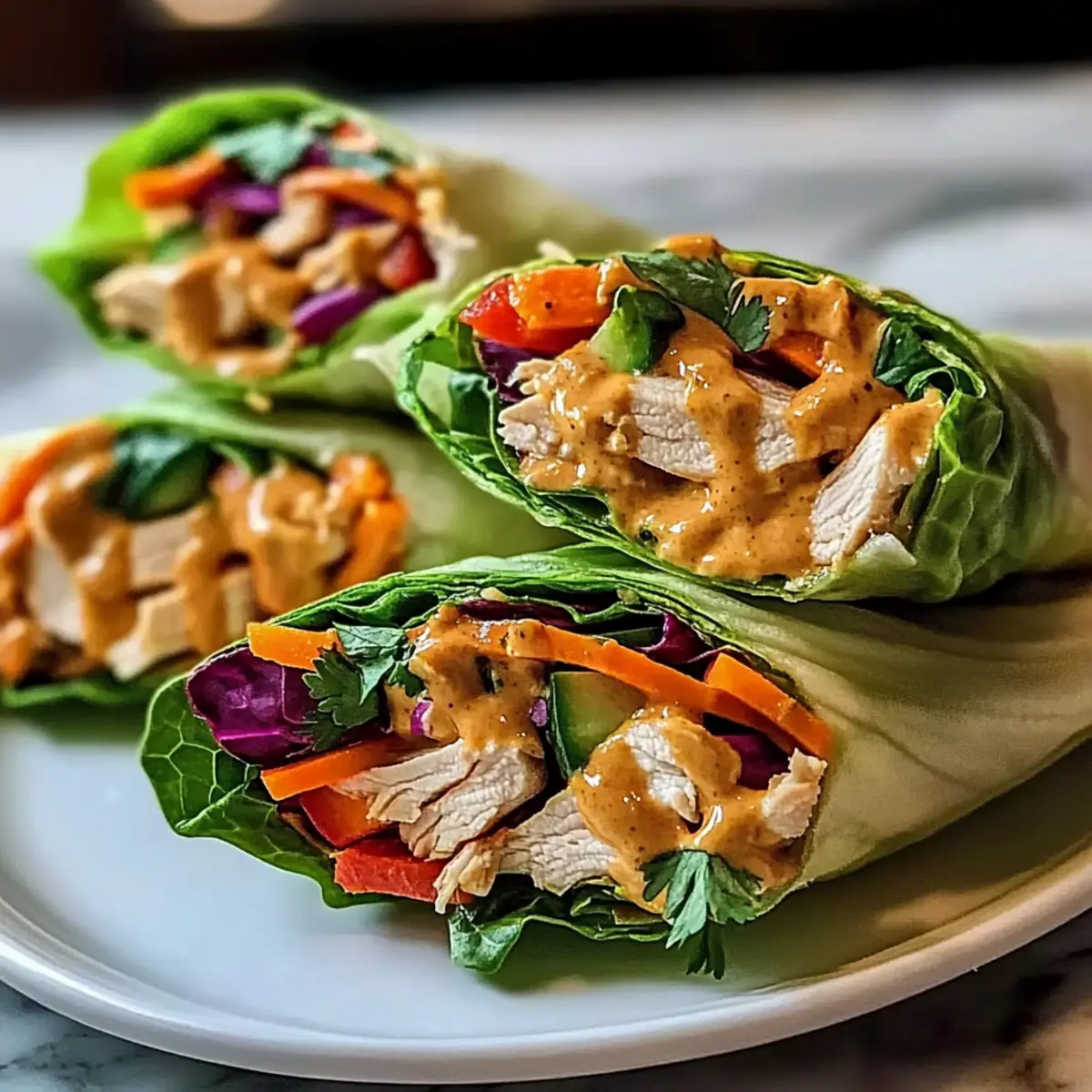 Thai Peanut Chicken Wraps
