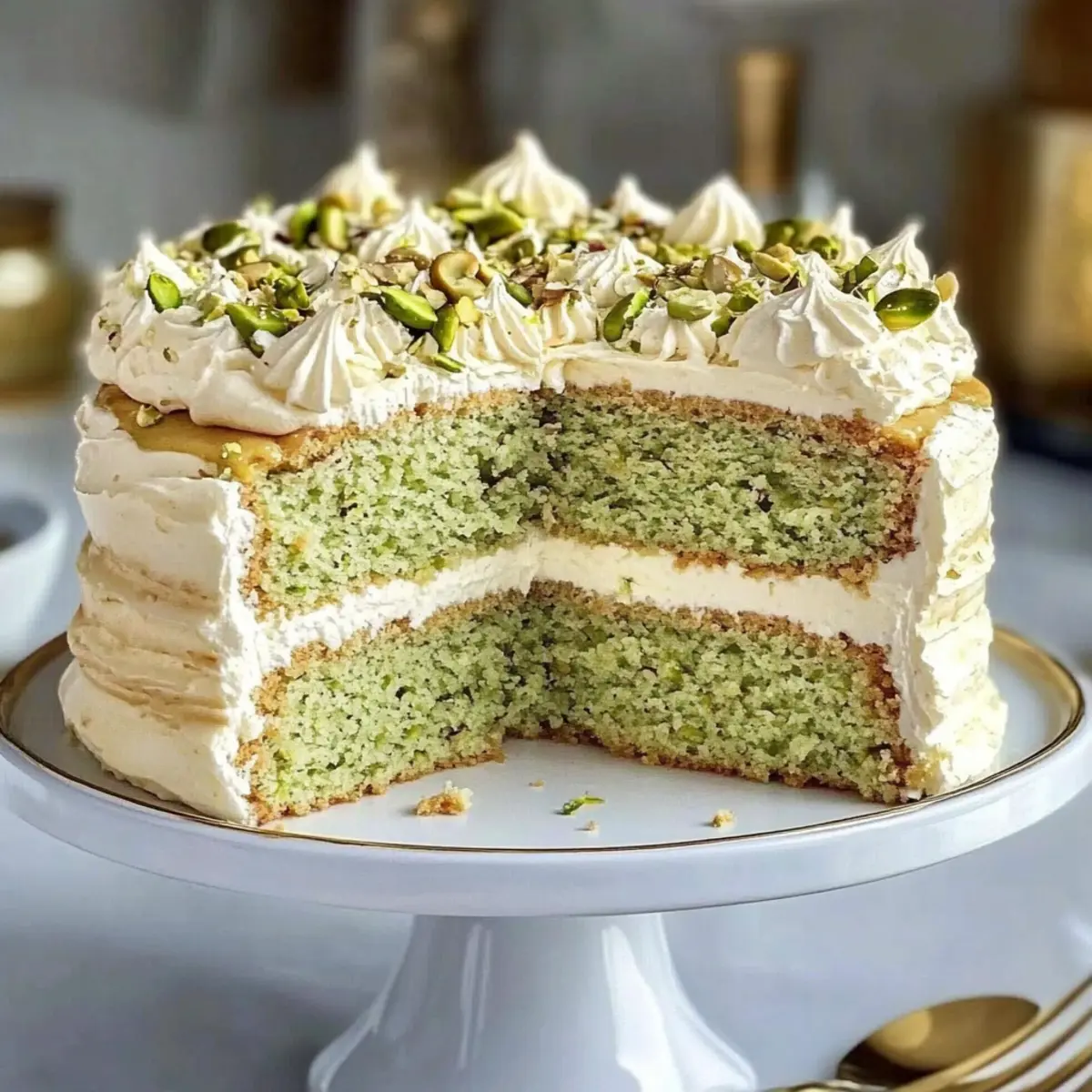 Pistachio Dacquoise Cake