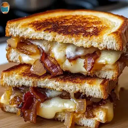 Bacon and Caramelized Onion Grilled Cheese Sandwiches