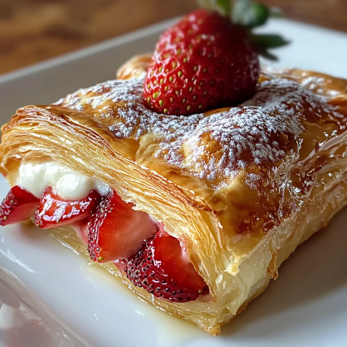 Strawberry Cream Cheese Danish with Flaky Puff Pastry