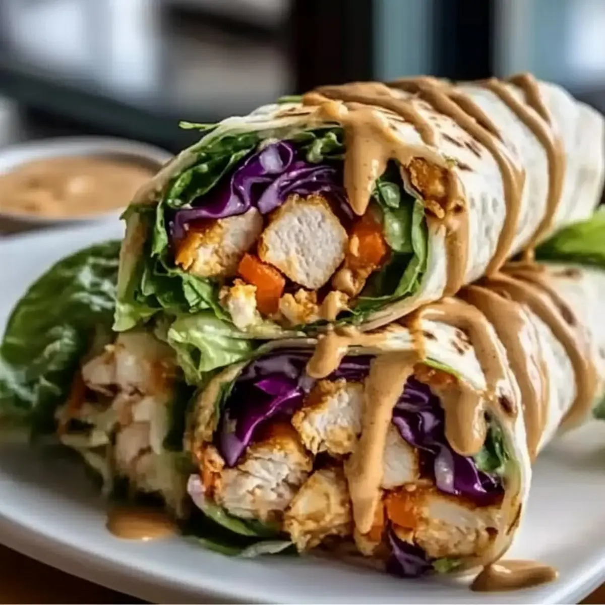 Thai Peanut Chicken Wraps