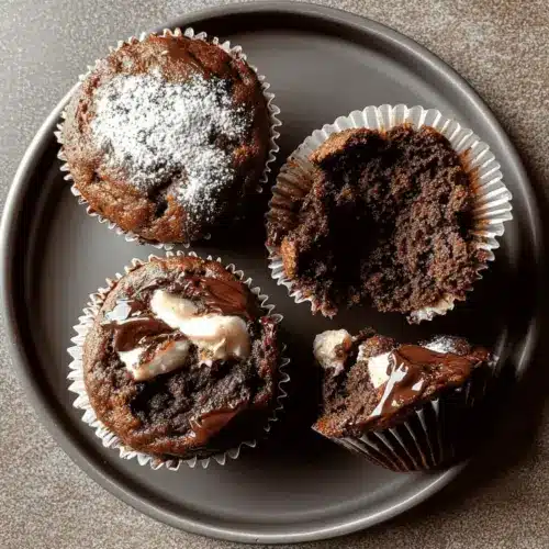 Chocolate Banana Muffins with Greek Yogurt