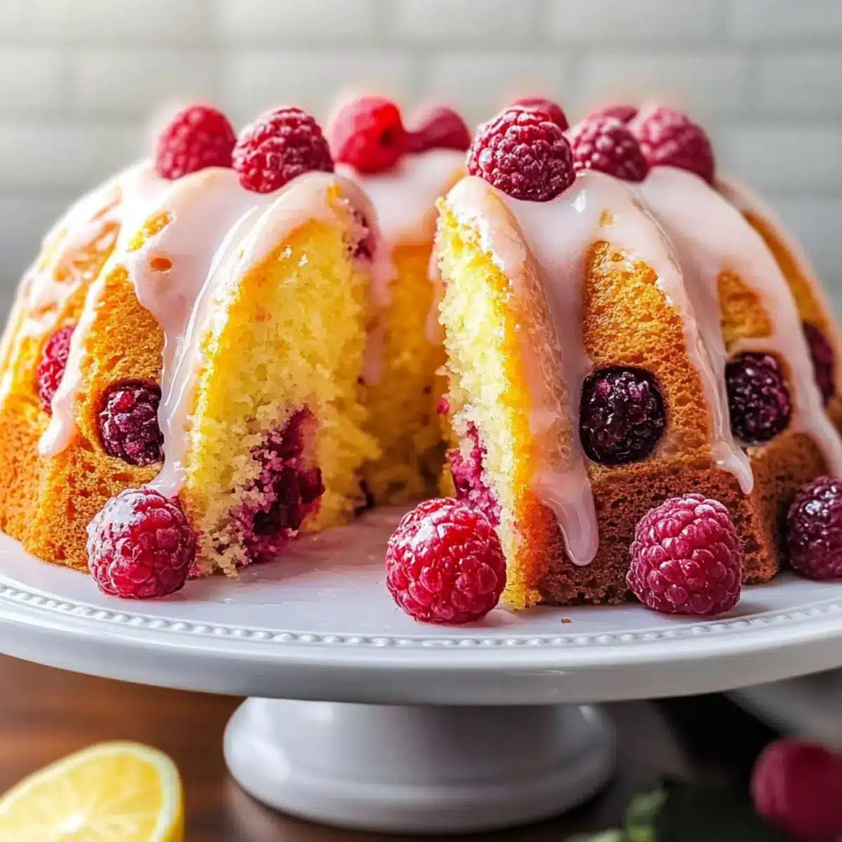 Lemon Raspberry Bundt Cake