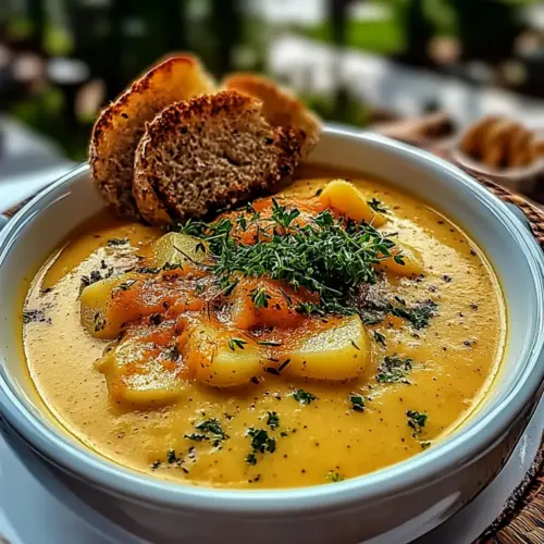 Cheddar Garlic Herb Potato Soup