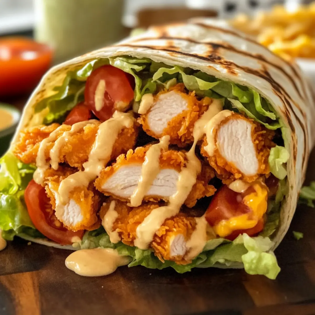 Sweet Chili Crispy Chicken Wraps