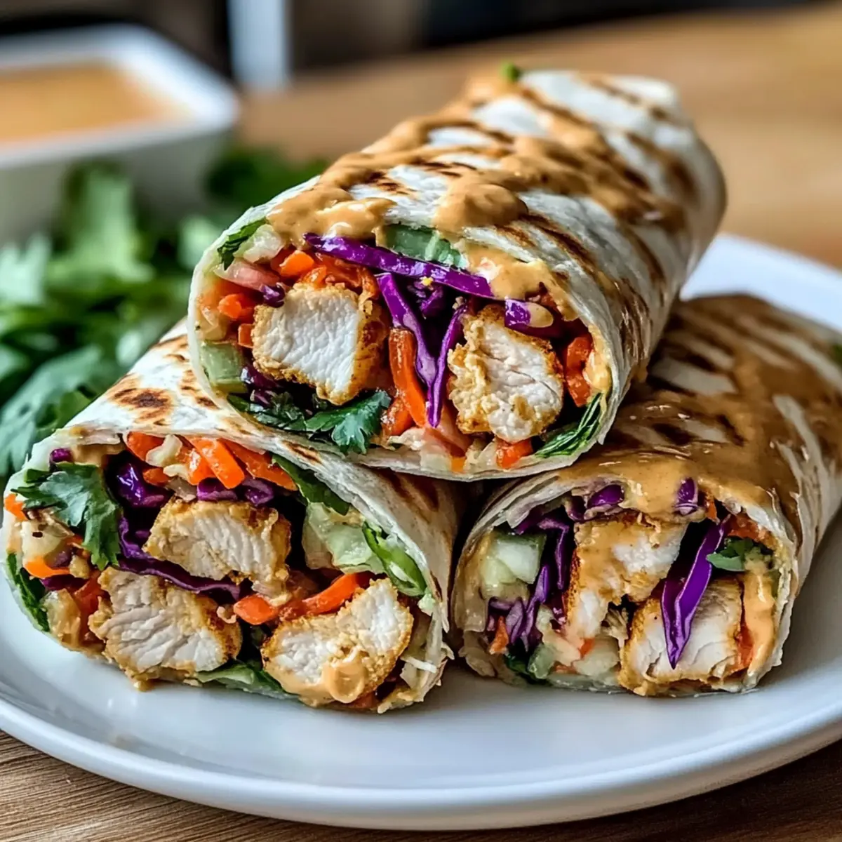 Thai Peanut Chicken Wraps