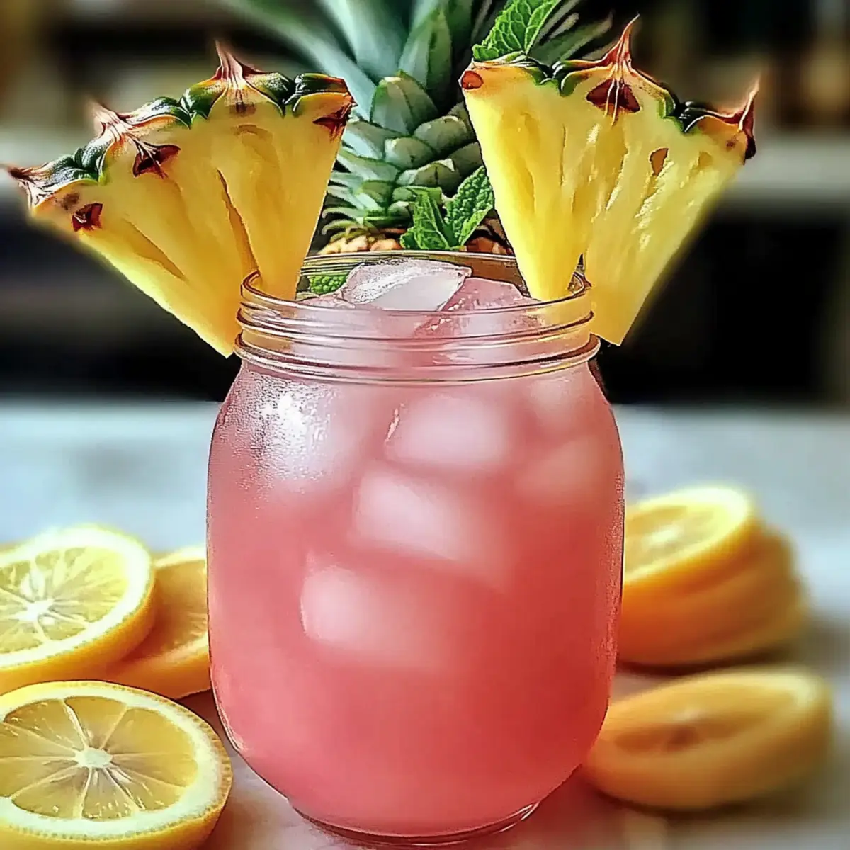 Pineapple Pink Lemonade Drink