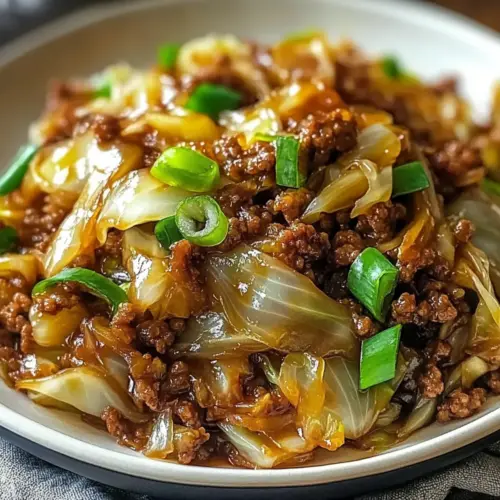 Mongolian Cabbage with Ground Beef