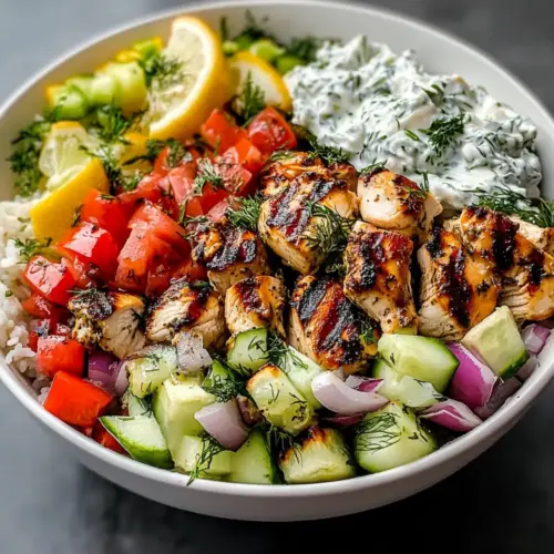 Mediterranean Lemon-Dill Chicken Bowls