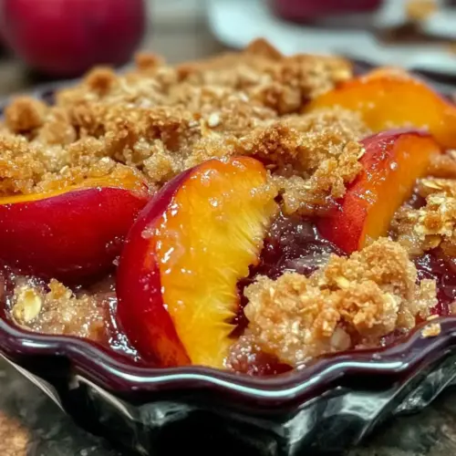 No-Peel Fresh Peach Crisp