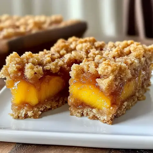 Brown Butter Peach Crumble Bars