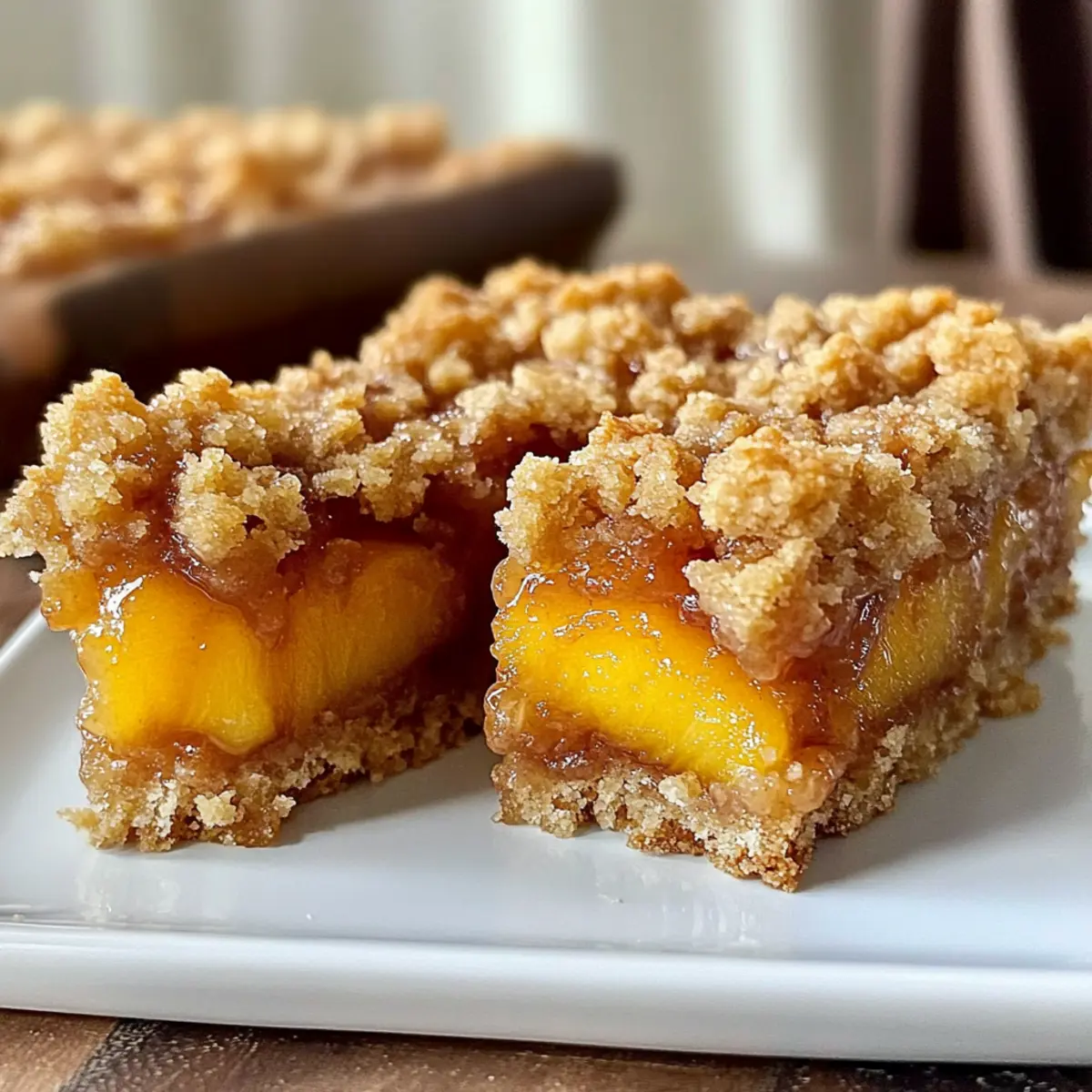 Brown Butter Peach Crumble Bars