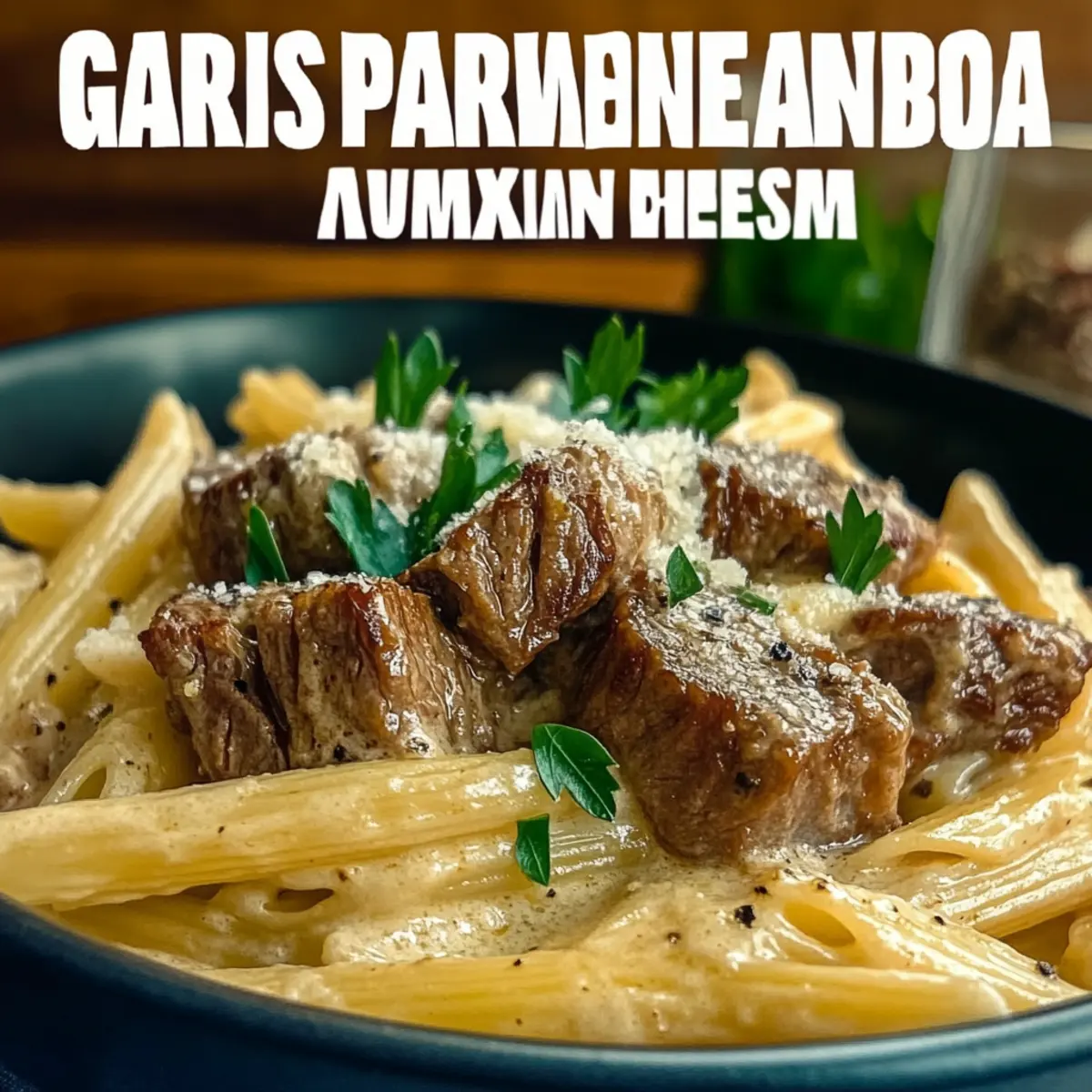 Garlic Parmesan Steak Pasta