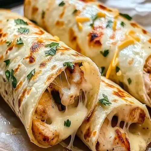Cheesy Garlic Chicken Wraps